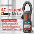 thumbnail image 2 of ANENG CM81 Smart AC Clamp Meter Clamp Type Multimeter 6000 Counts Auto Range Voltmeter 600A Ammeter Resistance Meter with Flashlight, 2 of 5