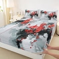 thumbnail image 2 of Manfei Chic Abstract Ombre Bed Sheets, Red Retro Artwork King Sheets, Teens Kids Adult Man Sheet Set, Lightweight Room Decor, 4pcs, 2 of 6