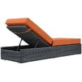 thumbnail image 4 of Modern Contemporary Urban Design Outdoor Patio Balcony Chaise Lounge Chair Lounge, Orange, Rattan, 4 of 4