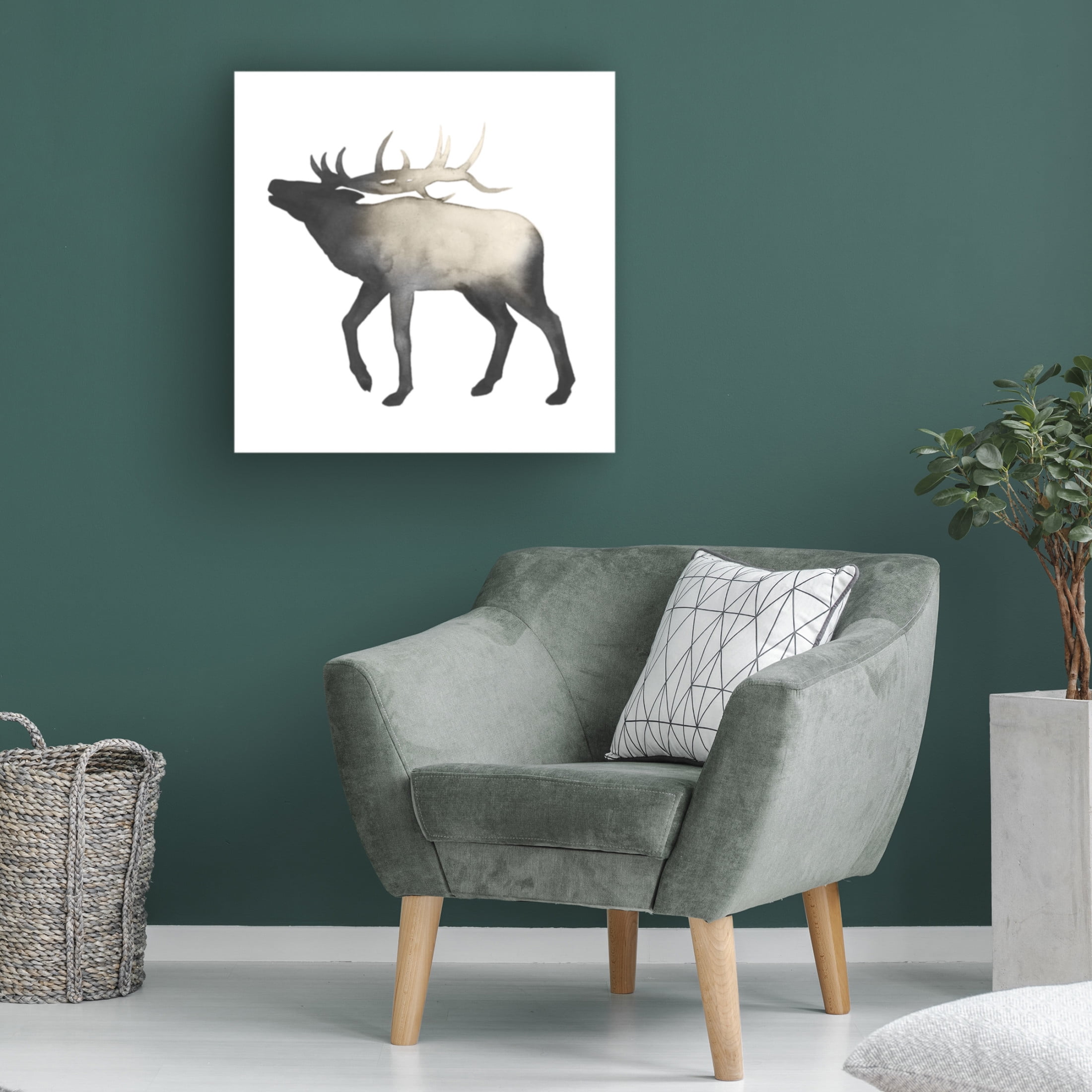 Canvas Wall Art - Grace Popp 'Sepia Animal Silhouette VI' Wall Art for Living Room, Bedroom, or Office Décor by Trademark Fine Art - 14 x 14 Inches