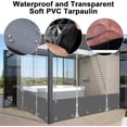 thumbnail image 4 of TOPCHANCES Clear Vinyl Curtains with Zipper Entry, Heavy Duty Waterproof PVC Clear Tarp with Grommets, Outdoor Clear Panel Curtain for Porch, Pergola, Gazebo, Patio, Enclosure (7'H x 10'W, Gray), 4 of 17