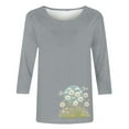 thumbnail image 4 of Runfenguu Top For Women Ladies T Shirts Ladies' Fashion Printed Round Neck Three Quarter Sleeve 3/4 Sleeve T-Shirt Loose, 4 of 4