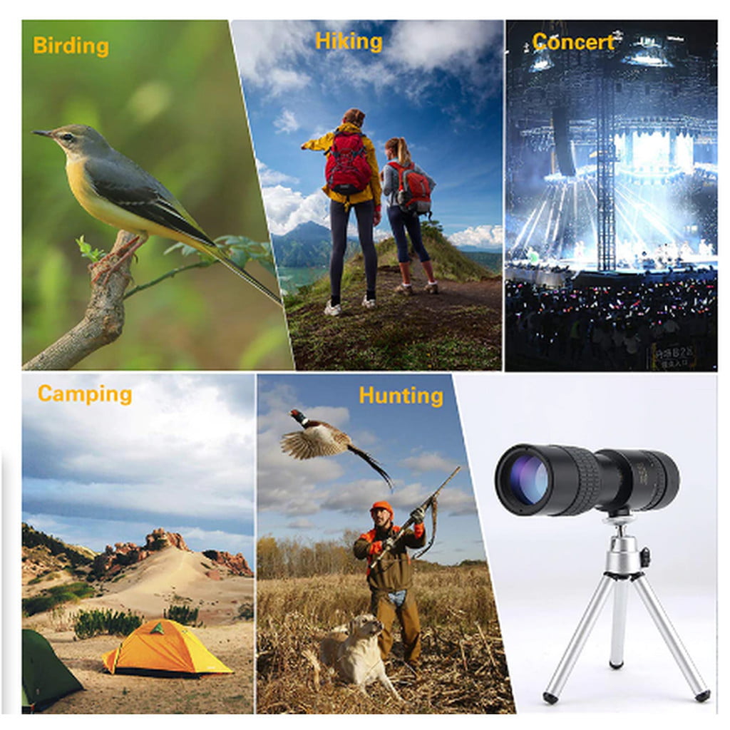 for Adults Kids Bird Watching HD Ifinite Telescope with Smartphone Clip& Tripod Waterproof Fewear 4K10-300X40Mm Super Telephoto Zoom Monocular Telescope with Night Vision 