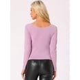 thumbnail image 4 of DARING DIVA Women's Slim Fit Glitter Round Neck Crop Top XS Pink, 4 of 6