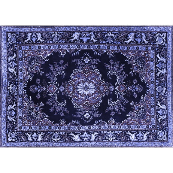 Ahgly Company Indoor Rectangle Persian Blue Traditional Area Rugs, 5' x 7'