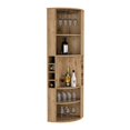 Corner Bar 71"H With Five Shelves, Eight Bottle Cubbies And