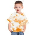 thumbnail image 5 of AJTQTH Cute Summer Tops for Kids Boys Girls Casual Short Sleeve Tie Dye Gradient Print Crew Neck Basic Tees Shirt Loose Fit Soft Cotton T-Shirts Orange 9-10 Years, 5 of 5