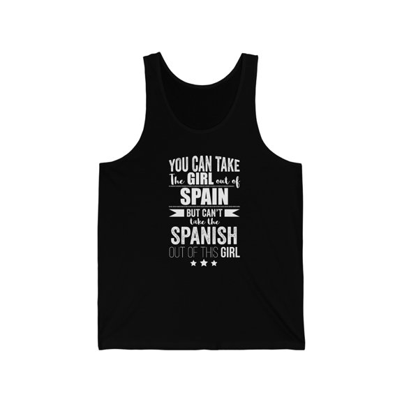 Can't take the Spanish Pride out of the girl Unisex Tank Top, XS-2XL Spain