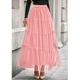 thumbnail image 2 of Falda PRETTYGARDEN 2025 de tul, cintura alta, línea A, XL, rosa, 2 of 8