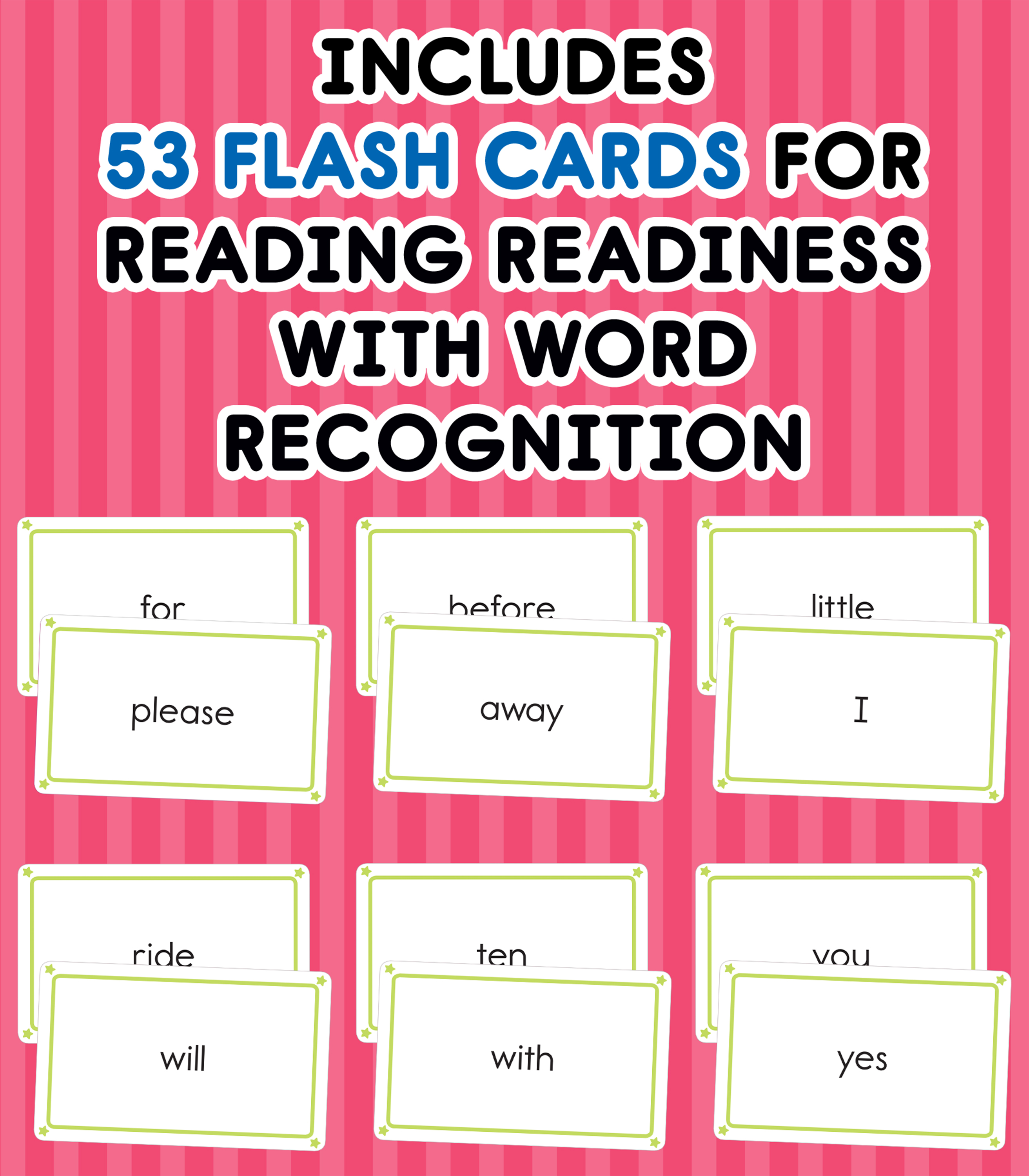Brighter Child Sight Words Flash Cards Grade PK-2 (54 cards)