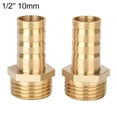 thumbnail image 1 of Brass Hose Connector Adapter Screw Connection 1/2" Nozzle (6mm-16mm) 2 Pcs 10mm 1/2'', 1 of 9