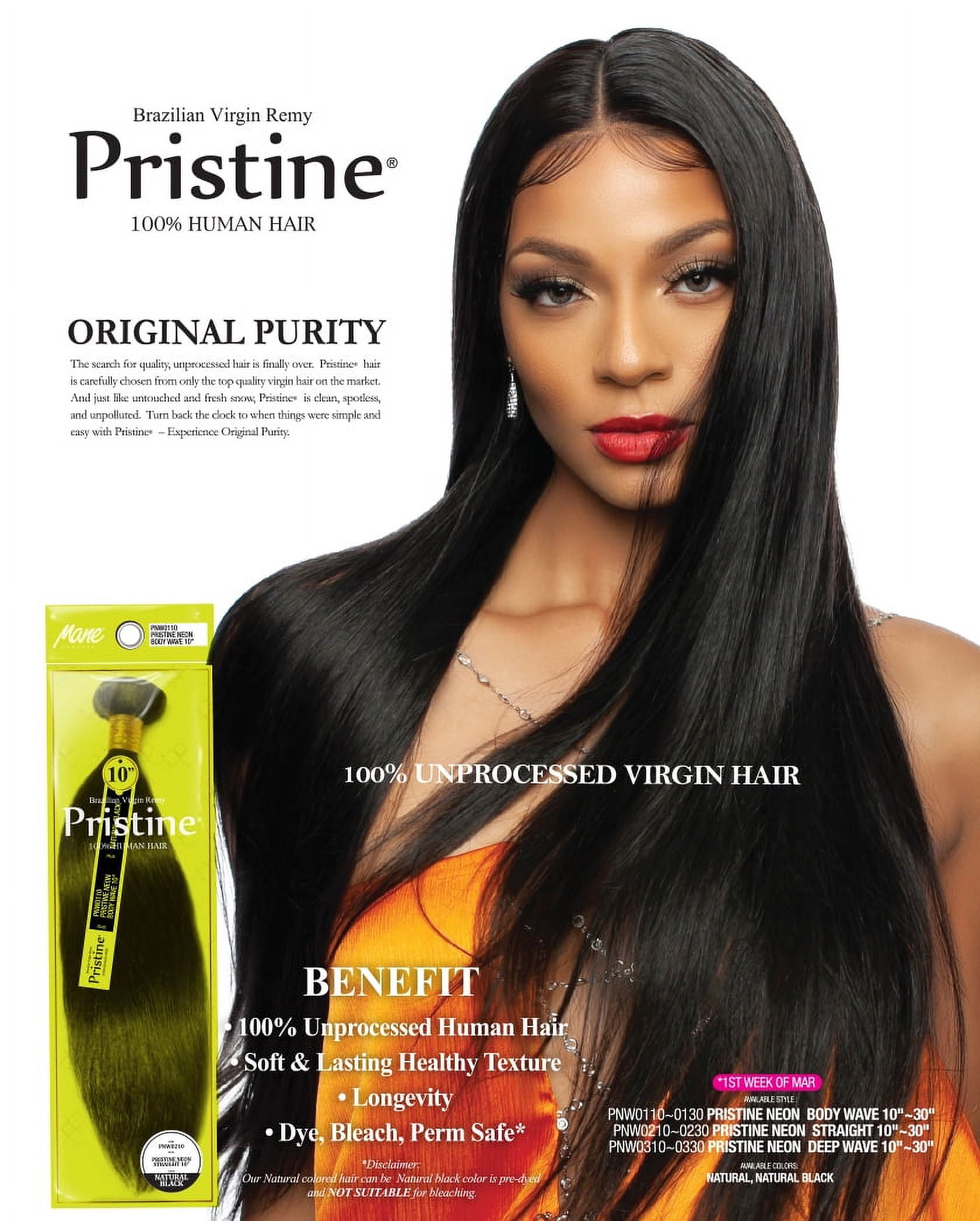 Pristine Brazilian Virgin Remy 100% Human Hair Bundle Extension NEON DEEP WAVE 24" (NATURAL BLACK)