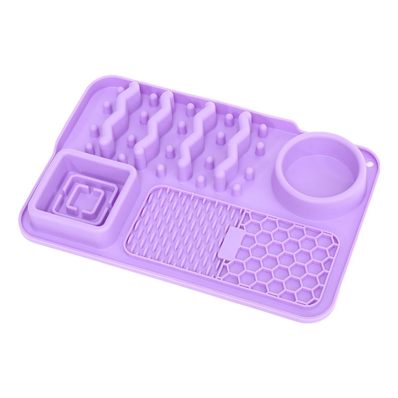 5 in 1 Dog Slow Feeder Lick Mat for Dogs & Cats, Silicone Pet Feeding Mat with Suction Cups, Dog Enrichment Toy for Anxiety Relief, Slow Feeding Treat Mat