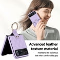 thumbnail image 4 of Allytechgroup Moto Razr 40 Case with Ring Holder Stand, Premium PU Leather Stylish Shockproof Anti-Scratch Portable Phone Case Cover for Motorola Moto Razr 40, Purple, 4 of 6