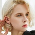 thumbnail image 4 of Gold Dianty Snowflake Christmas Dangle Drop Earrings for Women Crystak CZ Cartilage Small Huggie Hoops Earring Sleeper Cuffs, 4 of 6