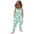 thumbnail image 2 of MIXUE Toddler Girls Jumpsuits & Rompers Summer Rabbit Print Spaghetti Strap Sleeveless Overalls Bodysuits Holiday Wear,Green,3-4 Years, 2 of 4