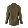 thumbnail image 3 of A2Y Women's Soft Sherpa Front Zipper Side Pockets Jackets Dark Olive 1XL, 3 of 3
