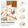 thumbnail image 4 of Cute Turkeys Autumn Leaves Thanksgiving Foldable Storage Bin with Lid and Handle Collapsible Storage Box 16.5 x 12.6 x 11.8 inches, 4 of 7