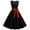 Black, variant on XFLWAM Women's 1950s Vintage Rockabilly Swing Dress Crew Neck Floral Lace Cocktail Party Dress Wedding Prom Evening Dresses Green XXL