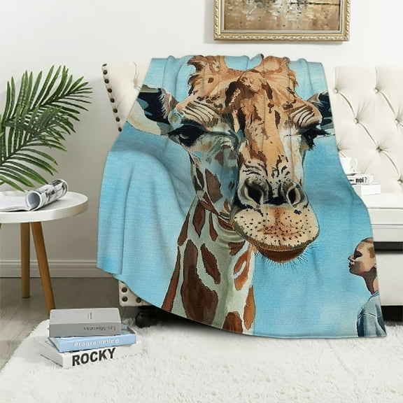 Sheronv Giraffe Theme Warm Lightweight Soft Fleece Blanket for All Seasons - Excellent Hand Feel Blanket 40x50in