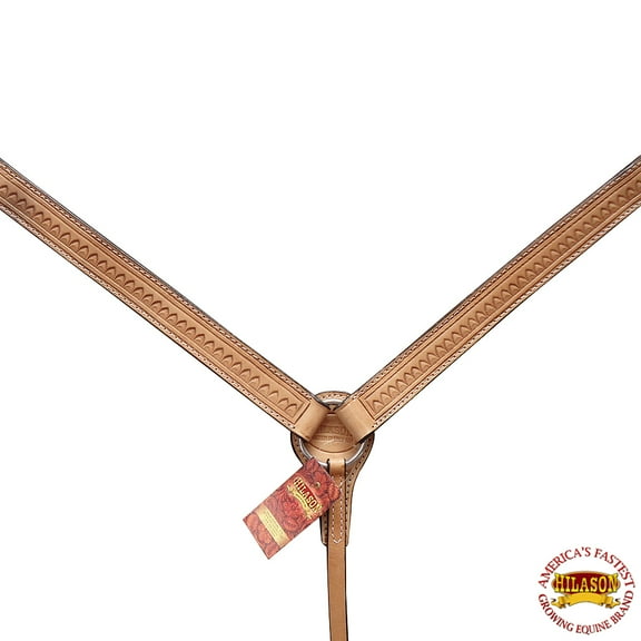 Hilason Western Horse Breast Collar American Leather Tan Sunset Hand Tool