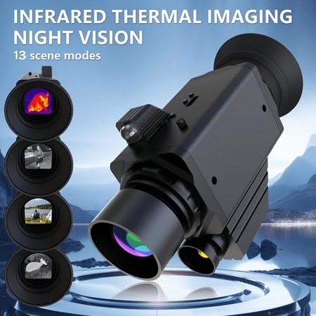 Thermal Imaging Night Vision Scope. It combines high - definition infrared night vision and thermal imaging in one. 4K resolution 12um 7 - times/4 - times zoo