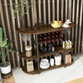 thumbnail image 3 of Gymax Wine Rack Table Coffee Bar Cabinet Freestanding Liquor Stand Glass Holder Rustic, 3 of 10