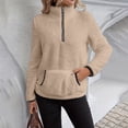 thumbnail image 5 of KICILVS Womens Fleece Half Zip Pullover with Front Kangaroo Pocket Cozy Warm Winter Casual Daily Loungewear Tops, 5 of 7