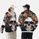 thumbnail image 4 of Balery Flower Horn Skull Sudadera ligera de manga larga con capucha y protección solar UPF 50+ para hombre y mujer, ideal para pesca y running-Large, 4 of 7