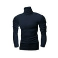 thumbnail image 2 of Cenuakty Men's Solid Color Slim Pullover, Long Sleeve Turtleneck Simple Casual Basic Tops Undershirt T-Shirt, 2 of 3