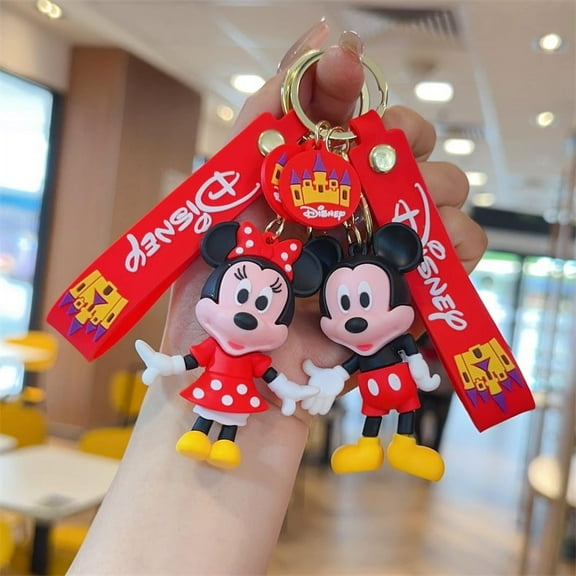 2Pcs Mickey Minne Mouse Theme 3D Silicone Charm， Cartoon Keychain ，Bag Pendant Accessories.