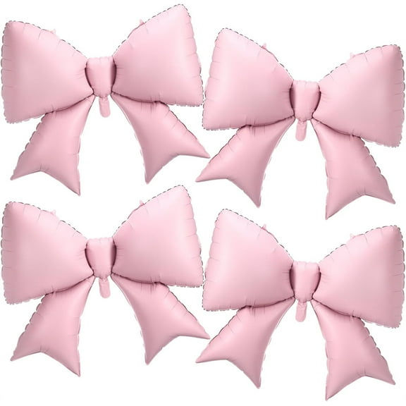 NOGIS Giant Pink Bow foil Balloon, Coquette Party Girls Birthday Baby Shower Bridal Engagement Wedding Decorations Party Supplies (38.6inch 4PCS)