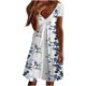 thumbnail image 2 of ICHUANYI Clearance Fashion Women Casual V Neck Printing Loose Elastic Short Sleeve Dress Skirt(White, S) ICHUANYI WER2023081012344, 2 of 5