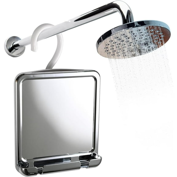 Hanging Shower Mirror with Razor Hold 100% Plastic (Chrome)