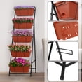 thumbnail image 3 of Outdoor 5-Tier Planter Rack with Drainage Holes and Removable Tray Brick Red Metal, 3 of 6