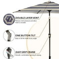 thumbnail image 5 of Patiokingdom 9 ft Outdoor Patio Umbrella with Crank Lift, Blue Stripes , Fade-Resistant Market Umbrella for Garden, Deck, Poolside, 5 of 5