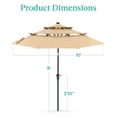 thumbnail image 7 of Best Choice Products 10ft 3-Tier Solar Patio Umbrella w/ 24 LED Lights, Tilt Adjustment, Easy Crank - Sand, 7 of 7