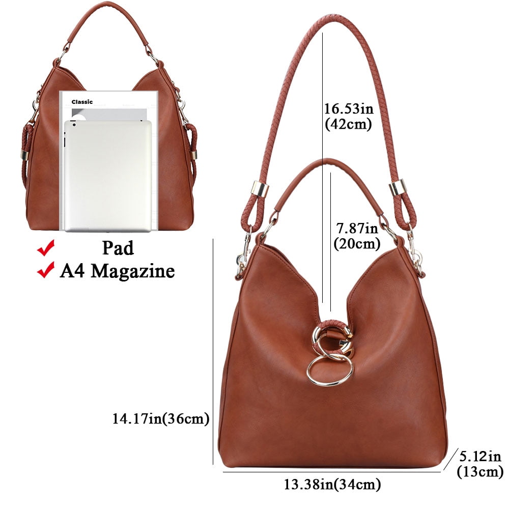Vintage Hobo Bag Retro Large Capacity Women's Fashion Handbag Shoulder Bag & Tote Purse Brown
