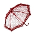 thumbnail image 1 of Mini bordado encaje decorativas diáticas 20 pulgadas multifuncionales románticas nupcias pequeñas parasol para bola de baile liviano Rojo, 1 of 9