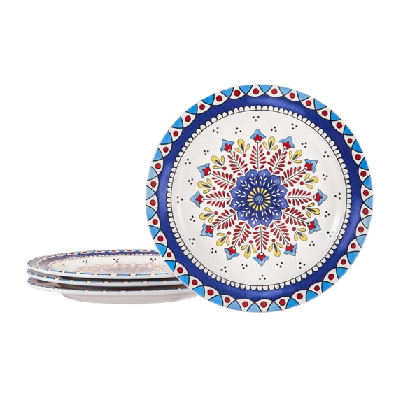 Bico Boho Totem Dinner Plates Set of 4, 11 Inch Large Ceramic Plates for Pasta, Steak, Stylish Serving Dishes, Microwave and Dishwasher Safe, Gift for Housewarming and Thanksgiving