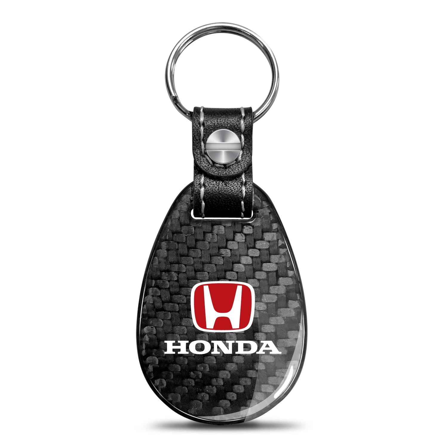 Black PU Leather Drop Keyring For Honda Car Logo Key Ring Keychain Gift 