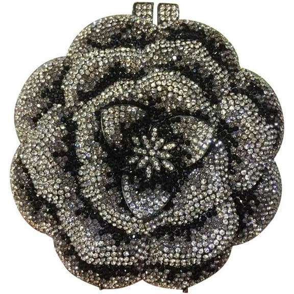 StyleSack Flower Rhinestone Clutch for Women - Sparkling Phone Fit Evening Purse, Diamond Party Shoulder Bling Bag