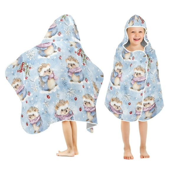 joogoo Cute Hedgehog Kids Hooded Beach Towel Baby Bath Towel 23.5"x50"