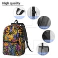 thumbnail image 5 of 17in Backpack With Pocket Adjustable Shoulder Strap Large Capacity Zipper Opening And Closing Double Pull Head Zipper For Work Travel Sports Flowers (5), 5 of 8