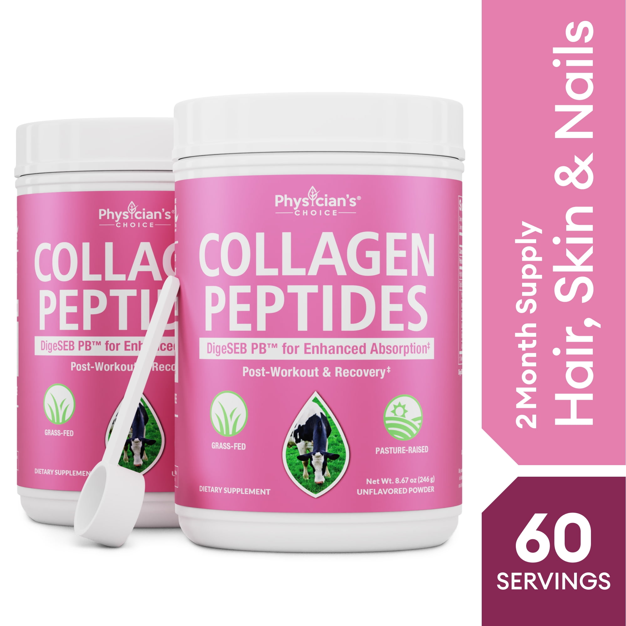 Physician's Choice Collagen Peptides Powder, 246g, Unflavored, 8.7 oz