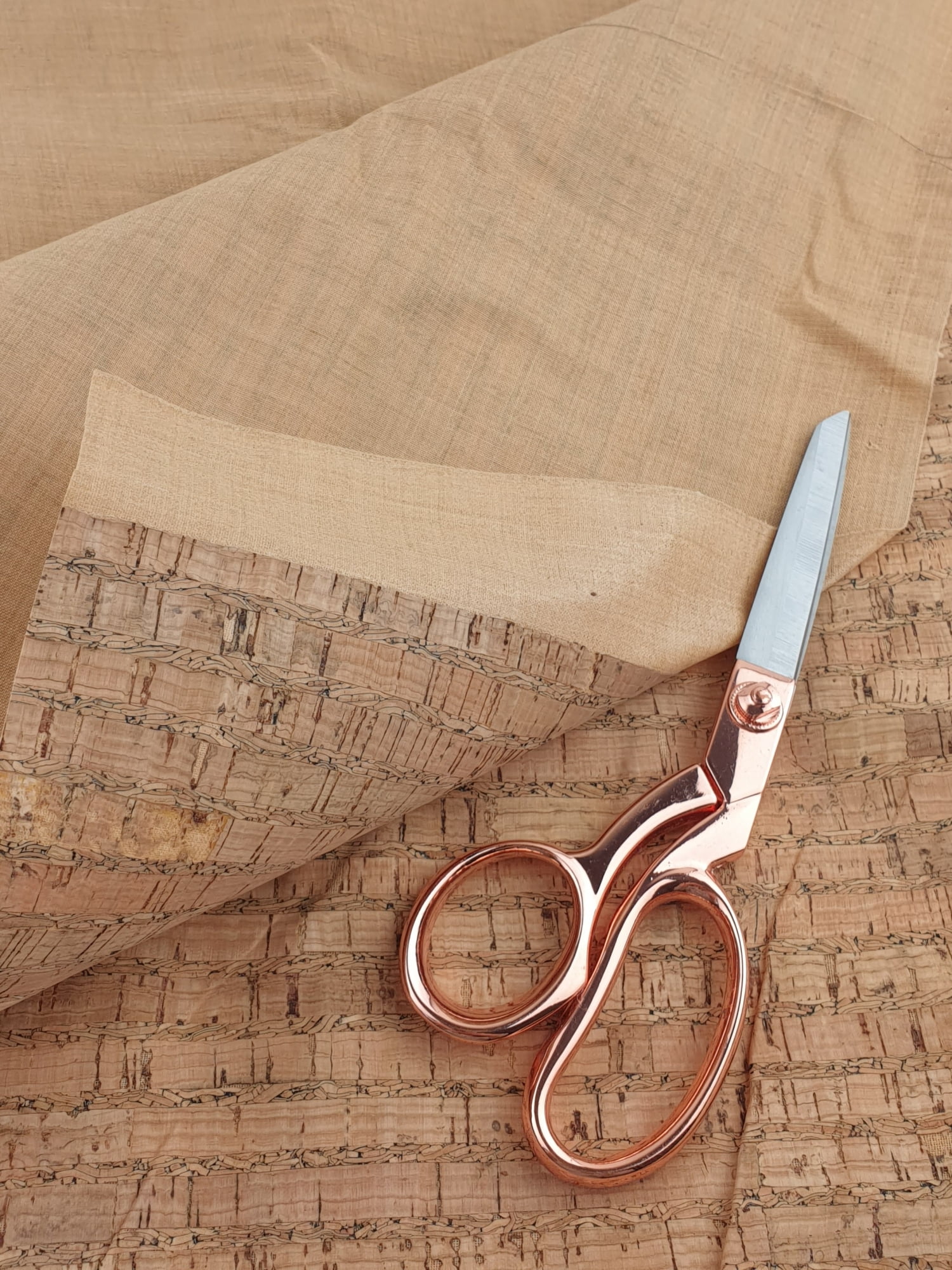 Minerva Cork Leather Fabric Tan - per yard