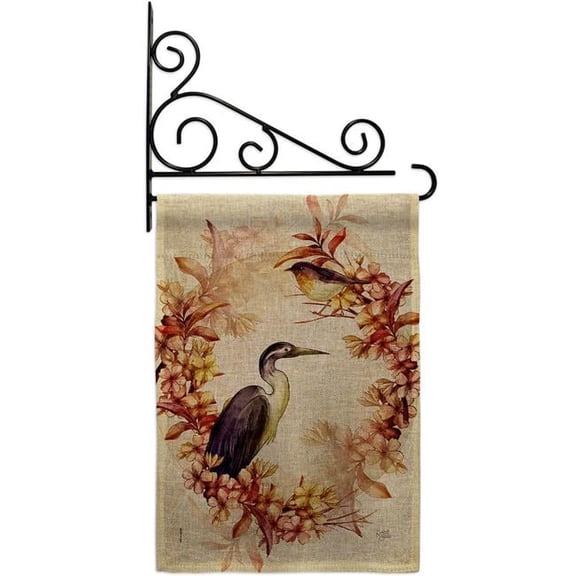 Breeze Decor GS120266-DB-03 Birds Wreath Animals Bird 13 x 18.5. in. Double-Sided Decorative Horizontal House Garden Flag Set for Decoration Banner Yard Gift
