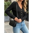 thumbnail image 2 of Long Sleeve V-neck Women Crochet Cardigan Casual Button Down Sweater, 2 of 4
