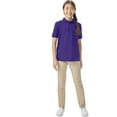 thumbnail image 6 of Classroom School Uniforms Adult Short Sleeve Pique Polo CR832X, 4XL, Dark Purple, 6 of 7