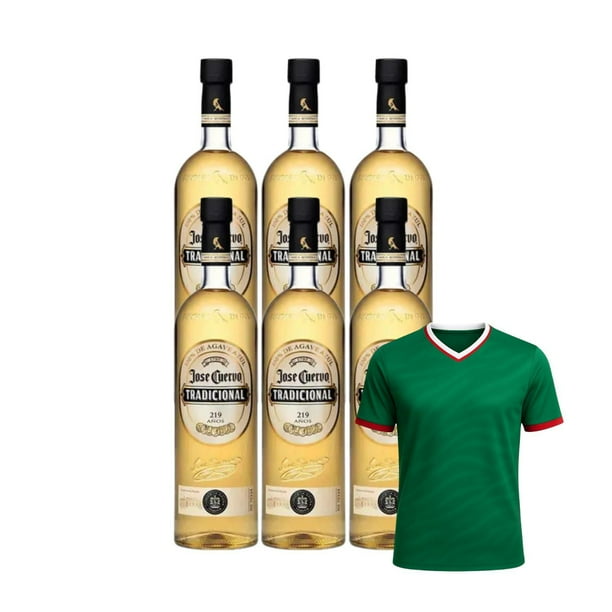 6 Tequila Jose Cuervo Tradicional Reposado 950 ml + Jersey Verde